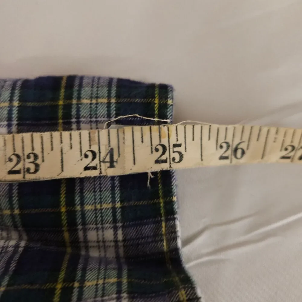 J Crew Blue Green Plaid Brushed Twill Shirt Mens Medium Slim Fit‎